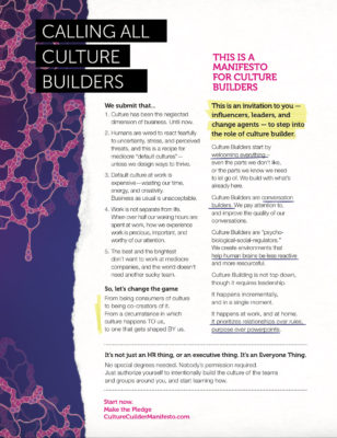Culture Builder Manifesto